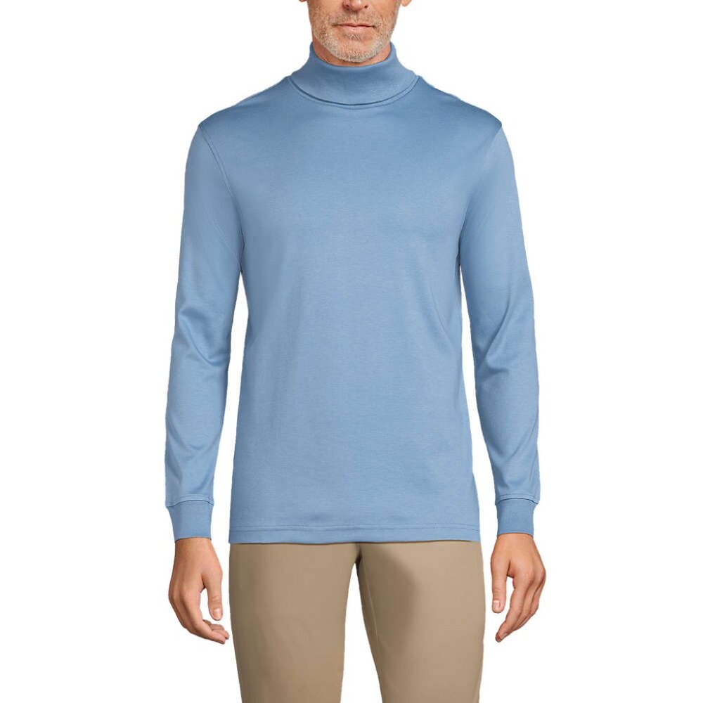 NEW Lands' End Men's Supima Cotton Turtleneck Top Light Blue Size L Size XL NWT